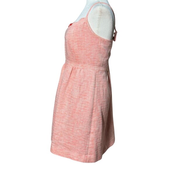 J. Crew womens Romantic Chic dress Size 12 Orange/white/Pink  pockets Sleeveless - Picture 4 of 12